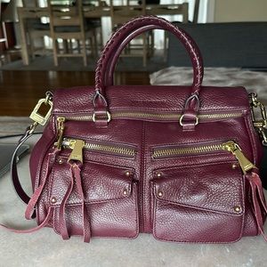 Aimee Kestenberg burgundy leather handbag